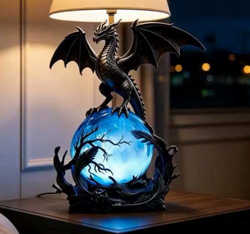 Moonlit Dragon Orb Lamp